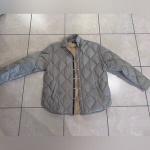 Rag & Bone Gray Quilted Puffer Jacket with Stand-Up Collar